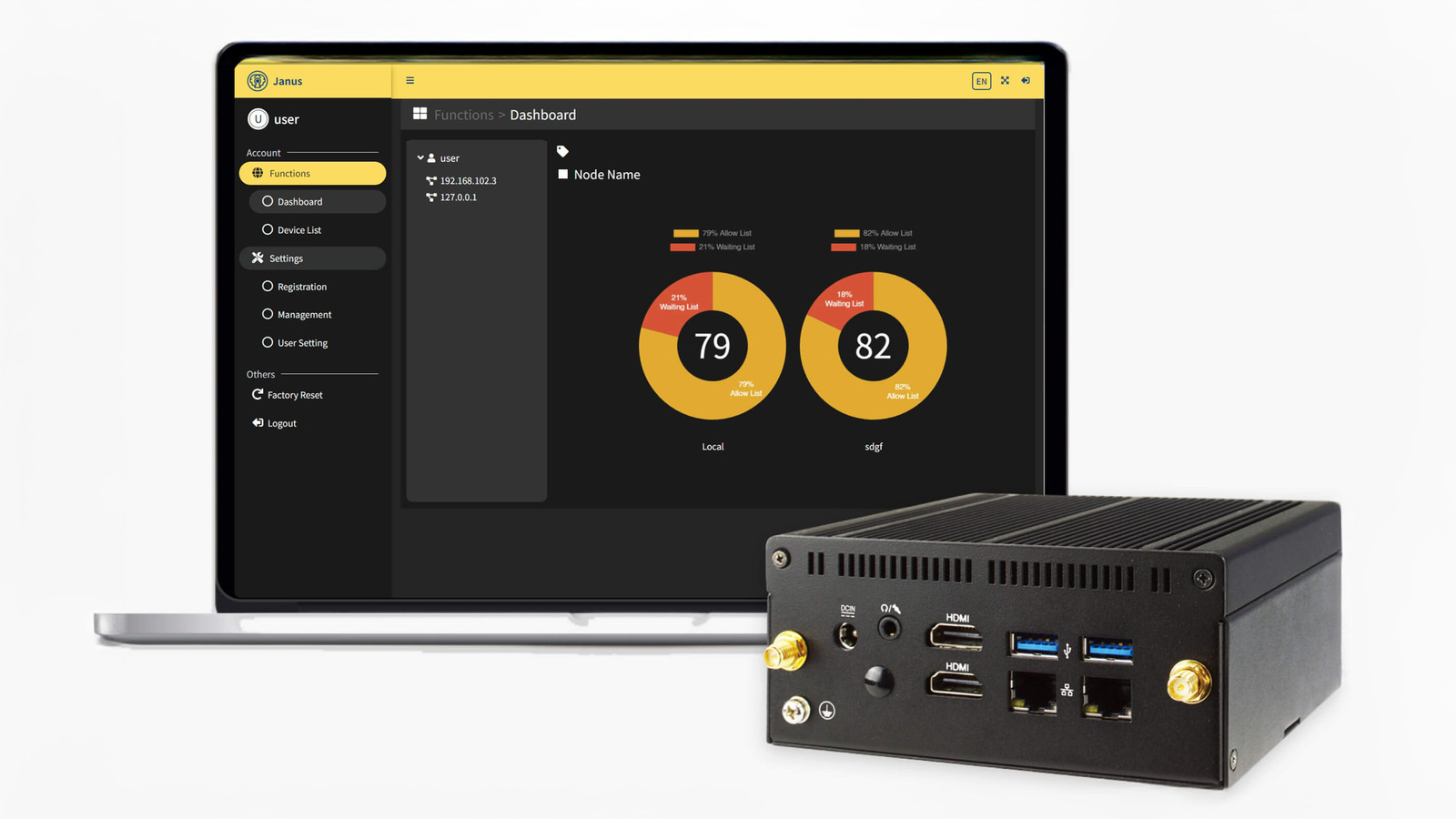  Janus features a plug-and-play design and can automatically learn and analyze the behavior of the connected device.