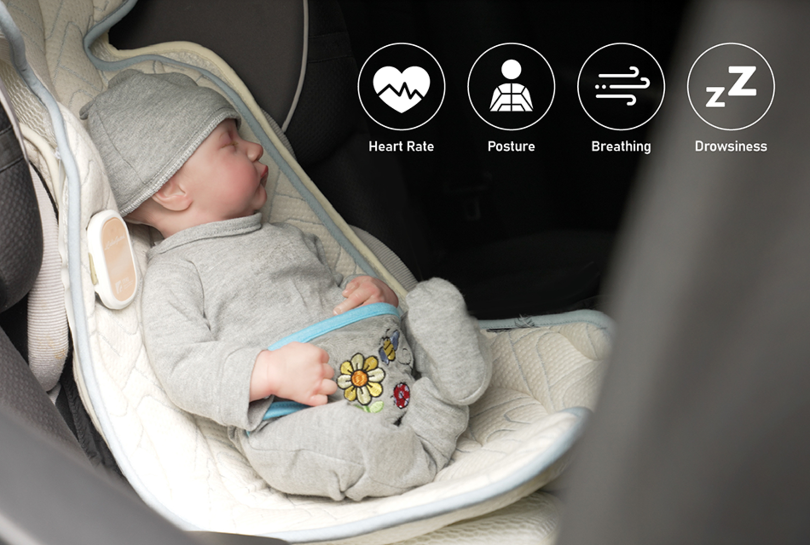 The device can be embedded in seat cushions to monitor passenger health through contactless sensing.