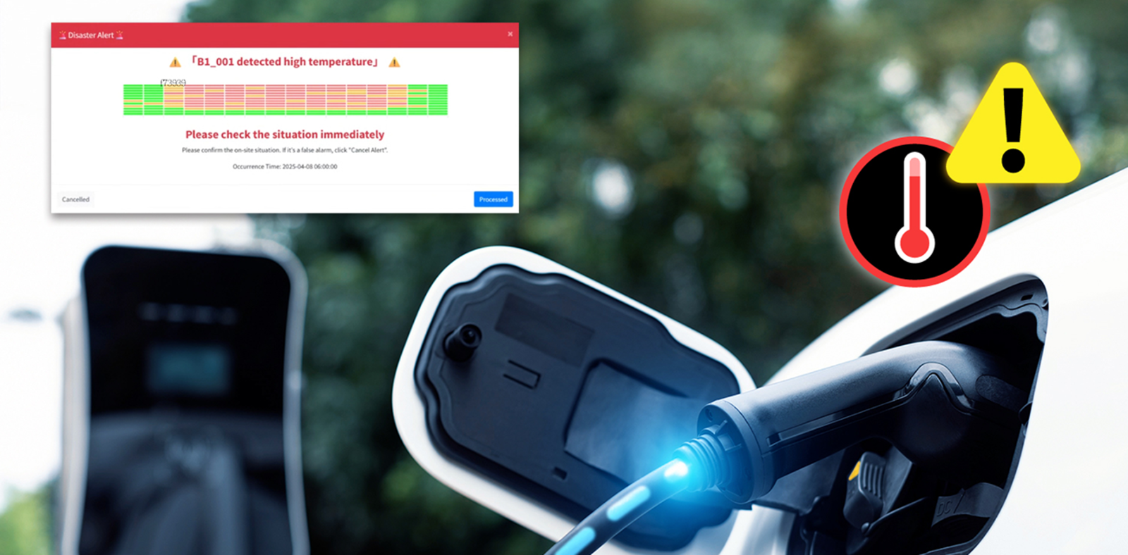 gochabar uses 6-meter infrared sensing to monitor vehicle battery temperature for real-time alerts.